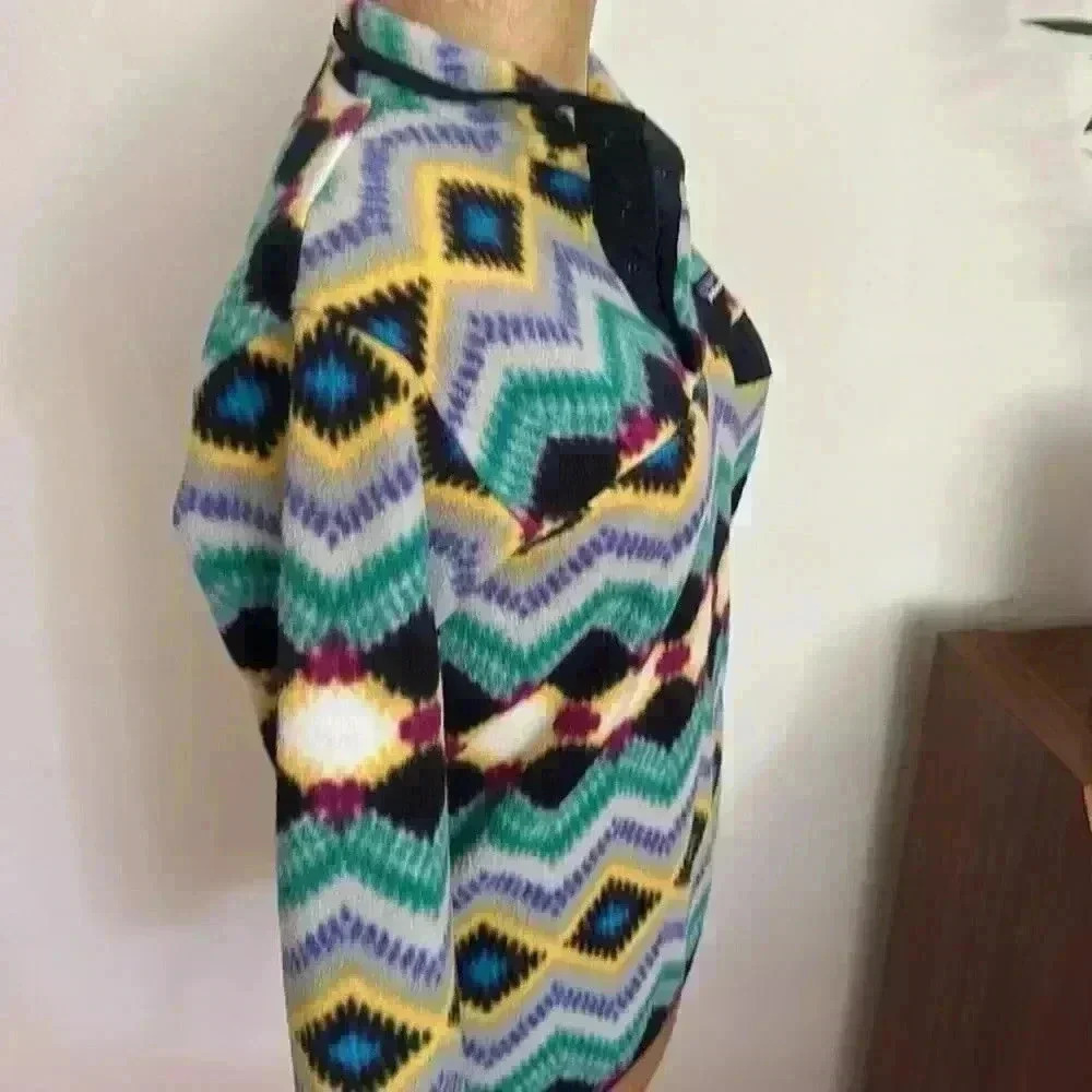 Patagonia Xs Fleece Pullover Vintage Southwest Style Sweater Snap T View 5